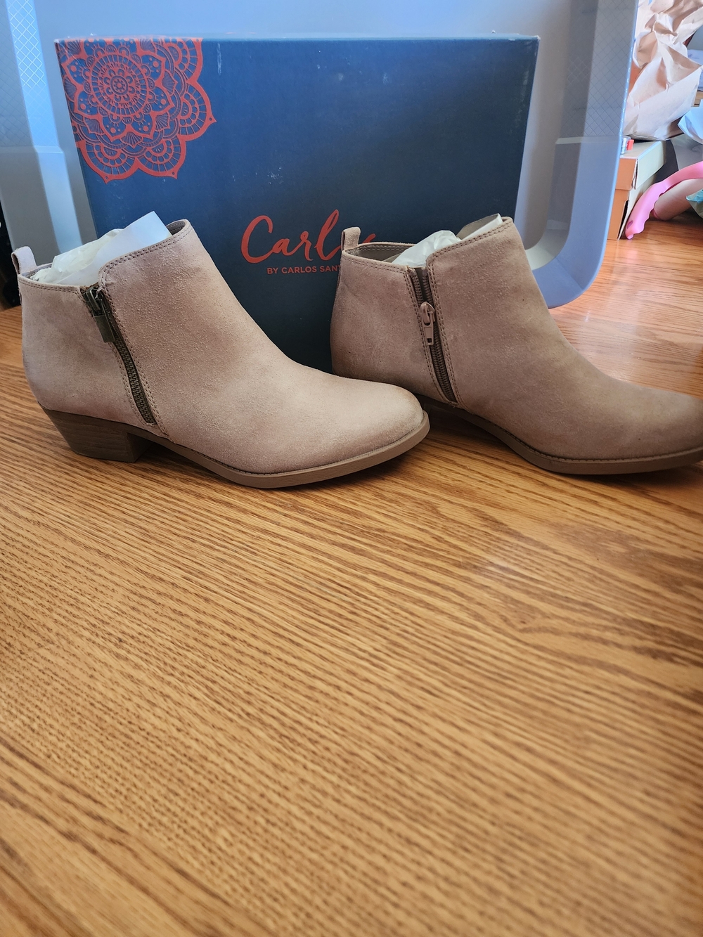 Carlos by Carlos Santana Women's Taupe Suede Ankle Boots
